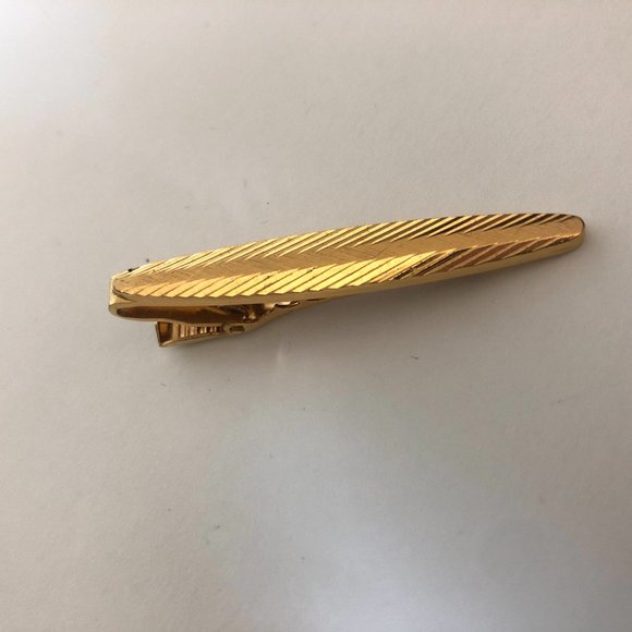 Vintage Pierre Laurent Mens Tie Clip Gold Tone Original Box - Picture 3 of 6